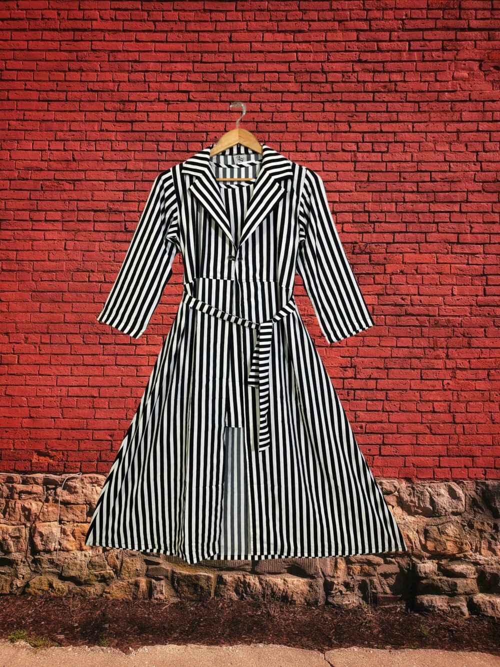 MC-0003 Women’s georgette front open elastic back long coat with inner maxi - Image 3