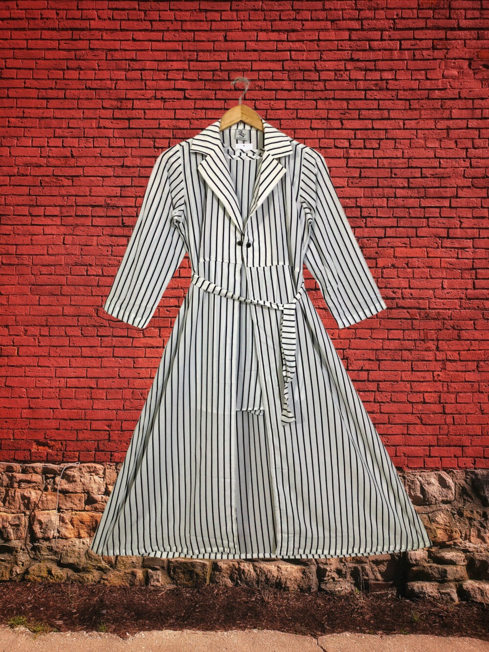 MC-0003 Women’s georgette front open elastic back long coat with inner maxi - Image 5