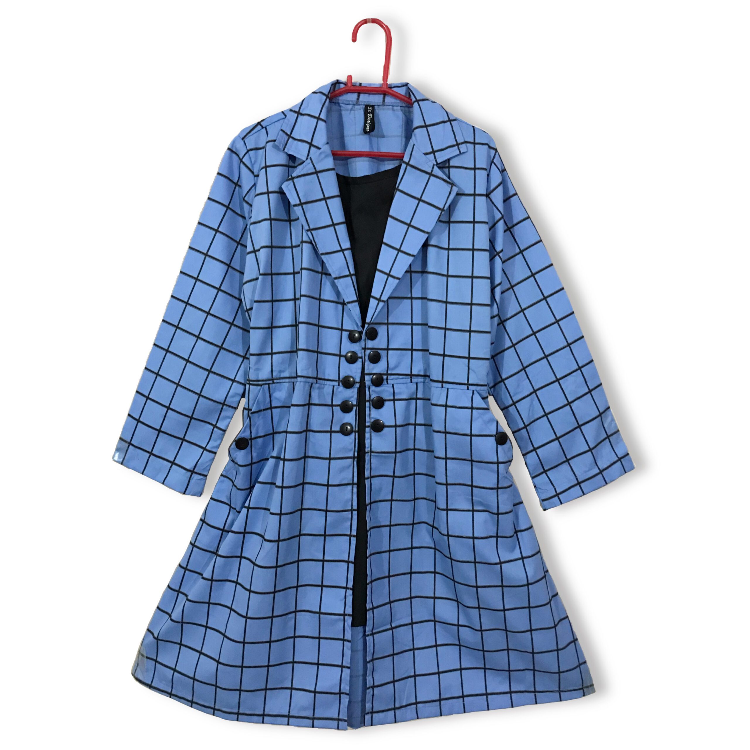 CC-0020 women’s cotton printed front button elastic back pocket with  attached inner long coat