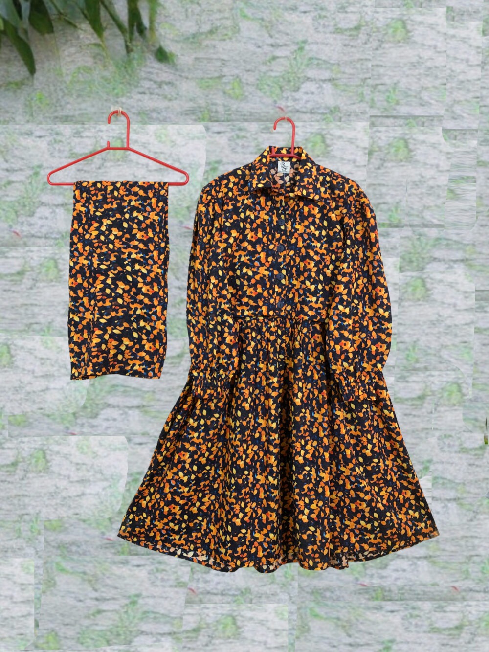 SC-0009 women’s two piece cotton front open coaty with sleeveless frock suit - Image 5