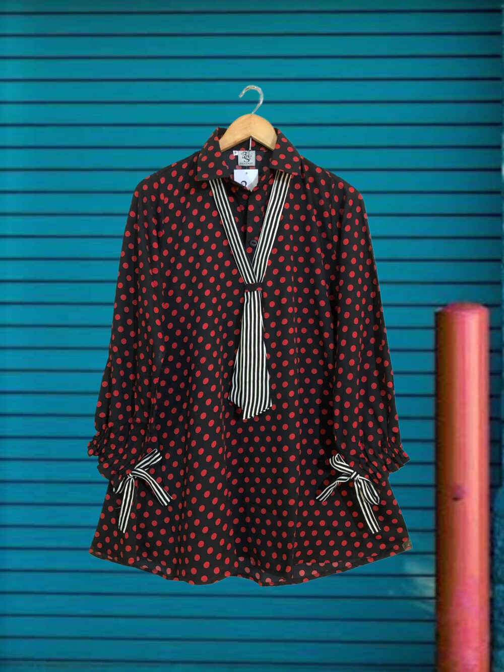 GC-0005 Women’s georgette printed lining tie top - Image 2