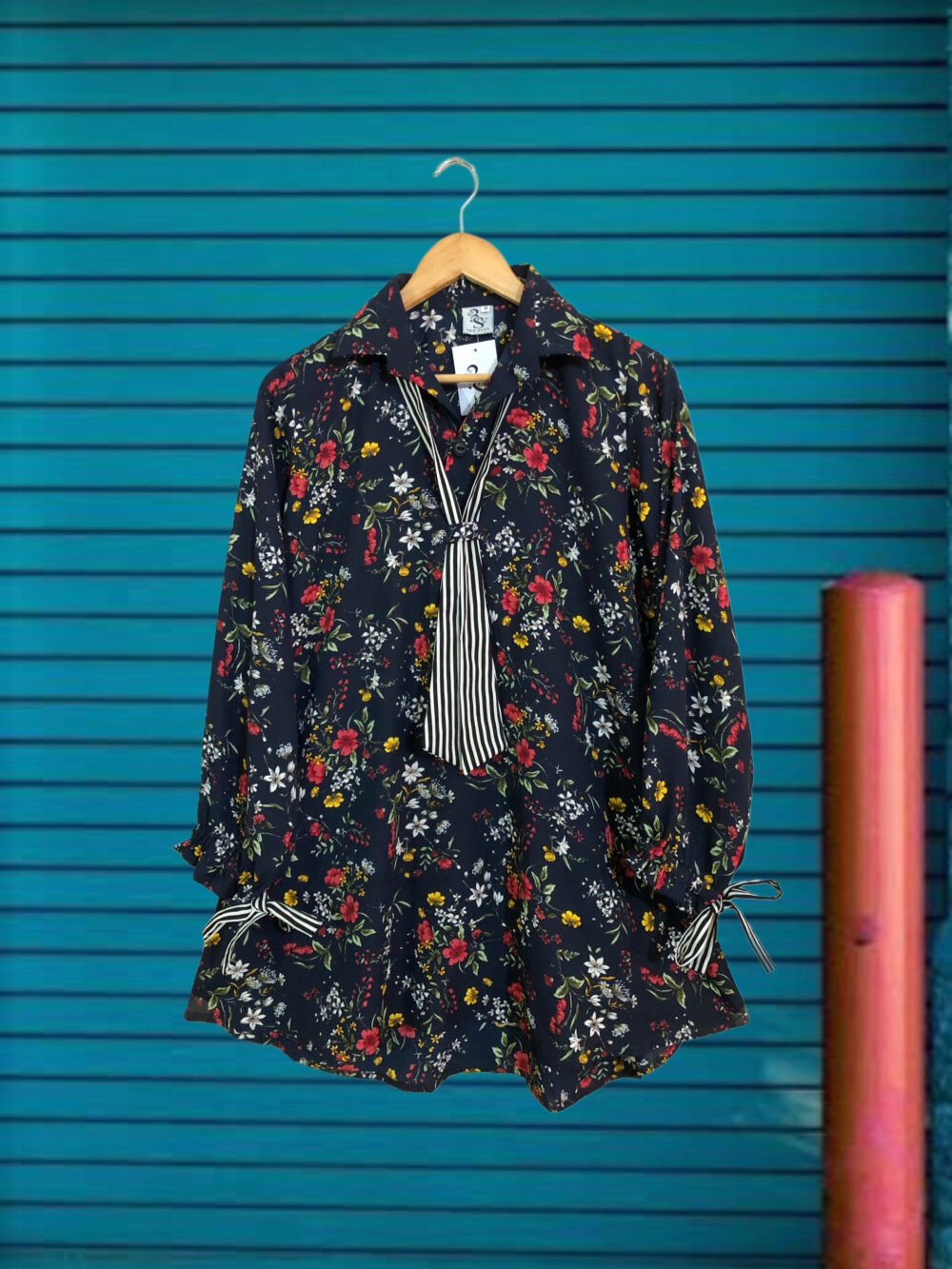 GC-0005 Women’s georgette printed lining tie top - Image 4