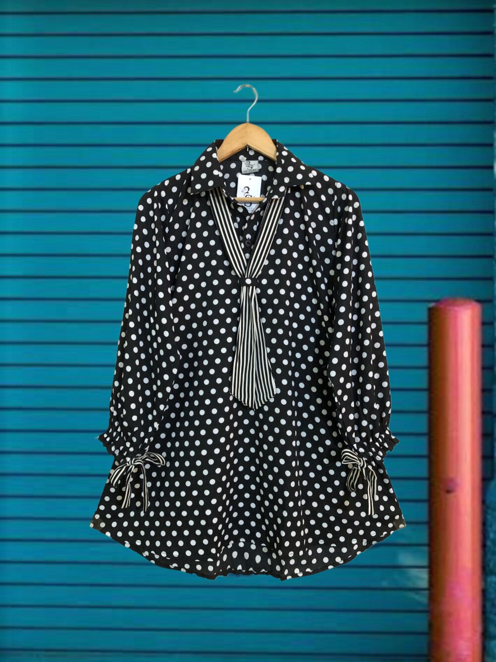 GC-0005 Women’s georgette printed lining tie top - Image 3