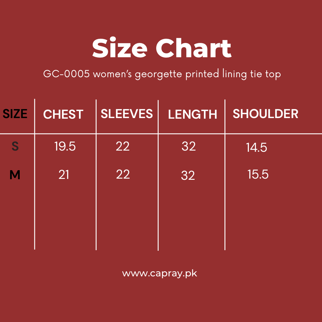 GC-0005 Women’s georgette printed lining tie top - Image 5