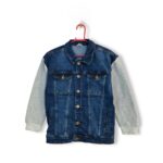 WC-0001 women’s denim with knitted sleeves jacket