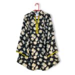 GC-0001 women’s georgette printed front plated lace work top