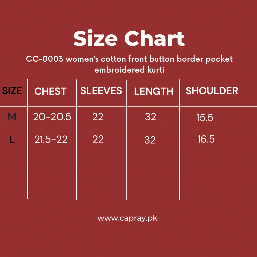 CC-0003 women’s cotton front button border pocket embroidered kurti - Image 7