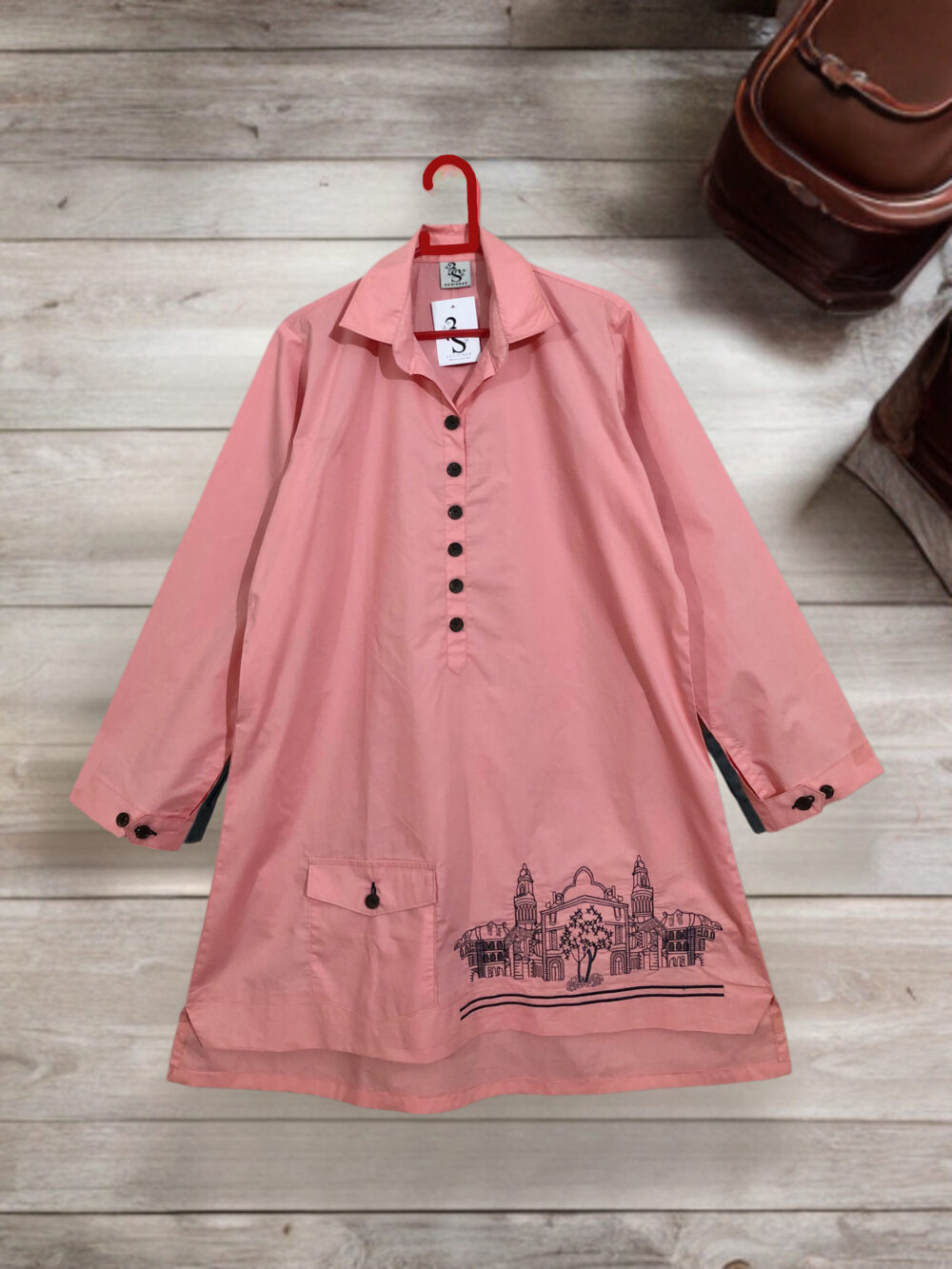 CC-0003 women’s cotton front button border pocket embroidered kurti - Image 6
