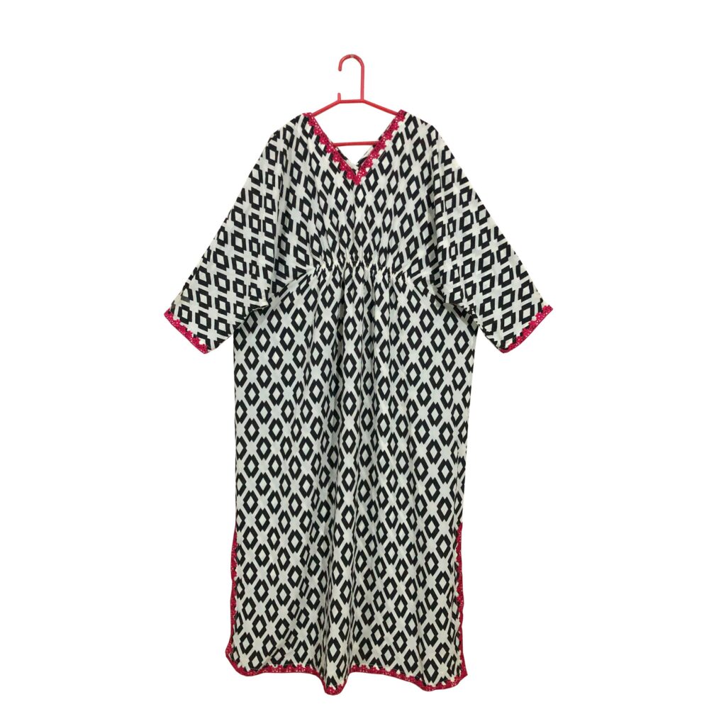 MC-0001 women’s georgette printed lace work kaftan dress - Image 2