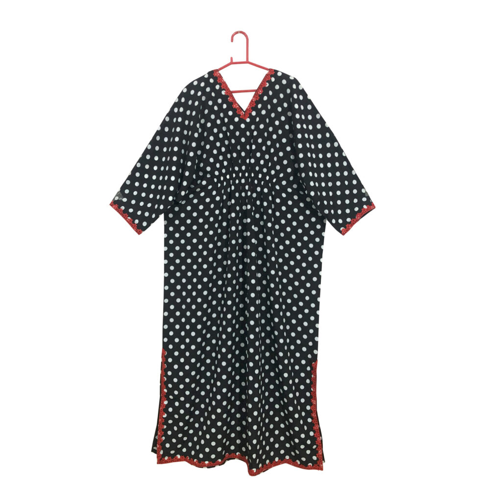 MC-0001 women’s georgette printed lace work kaftan dress - Image 5