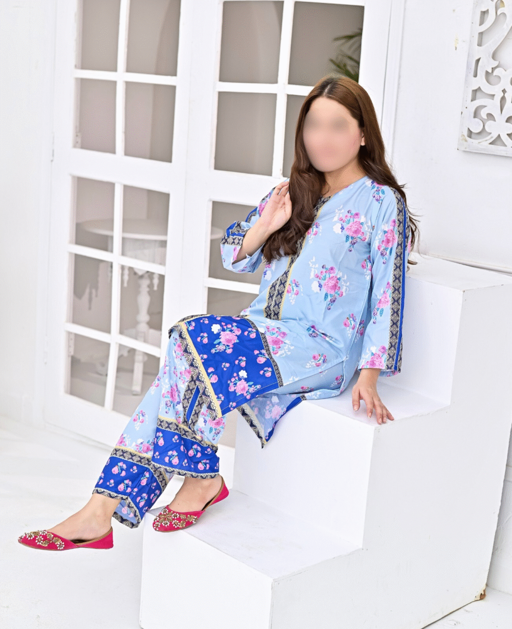 SC-0015 Women’s two piece swiss lawn printed kurti with palazzo suit - Image 7