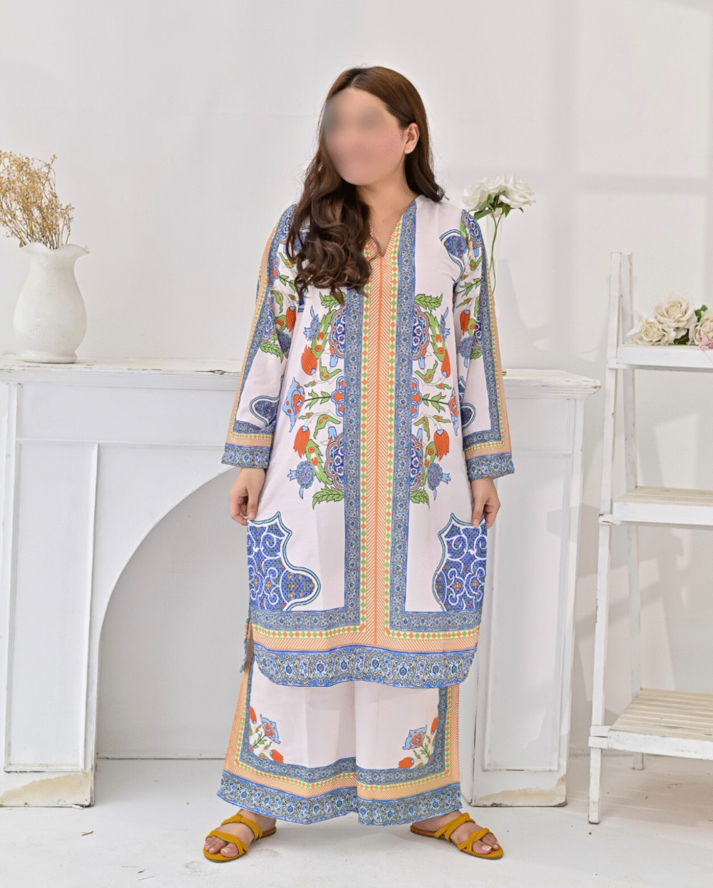 SC-0015 Women’s two piece swiss lawn printed kurti with palazzo suit - Image 10