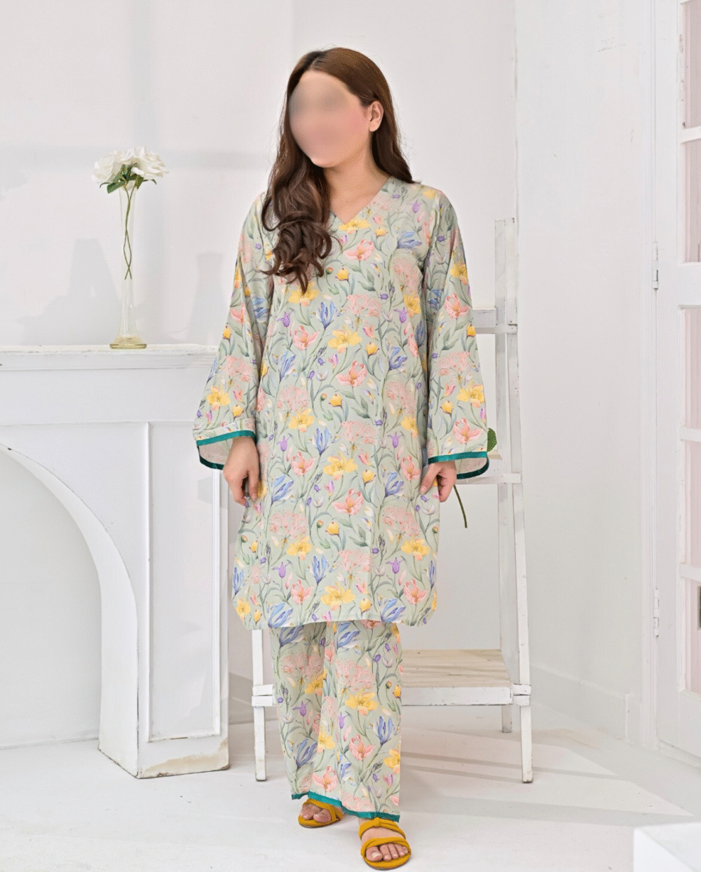 SC-0015 Women’s two piece swiss lawn printed kurti with palazzo suit - Image 6