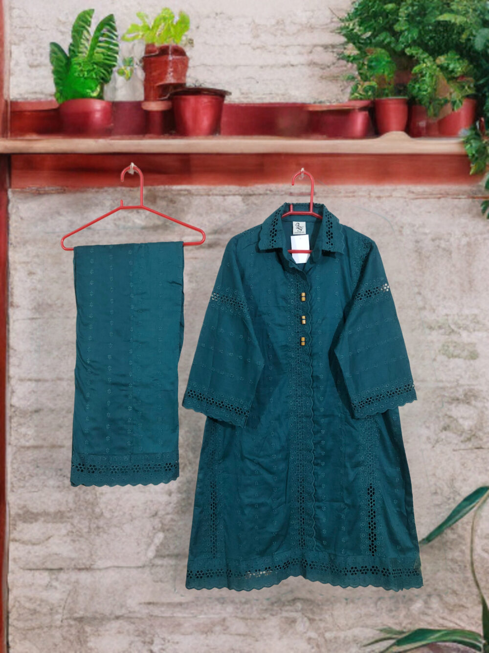 SC-0017 women’s two piece lawn front button chikankari suit