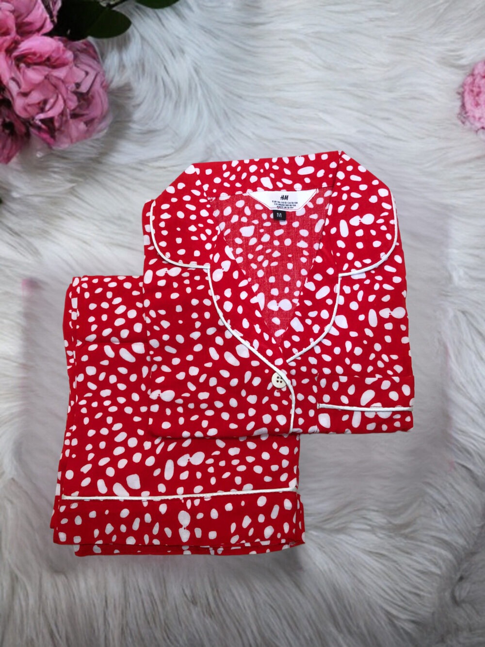 TC-0009 Women’s two piece linen night wear / pajamas suit - Image 6