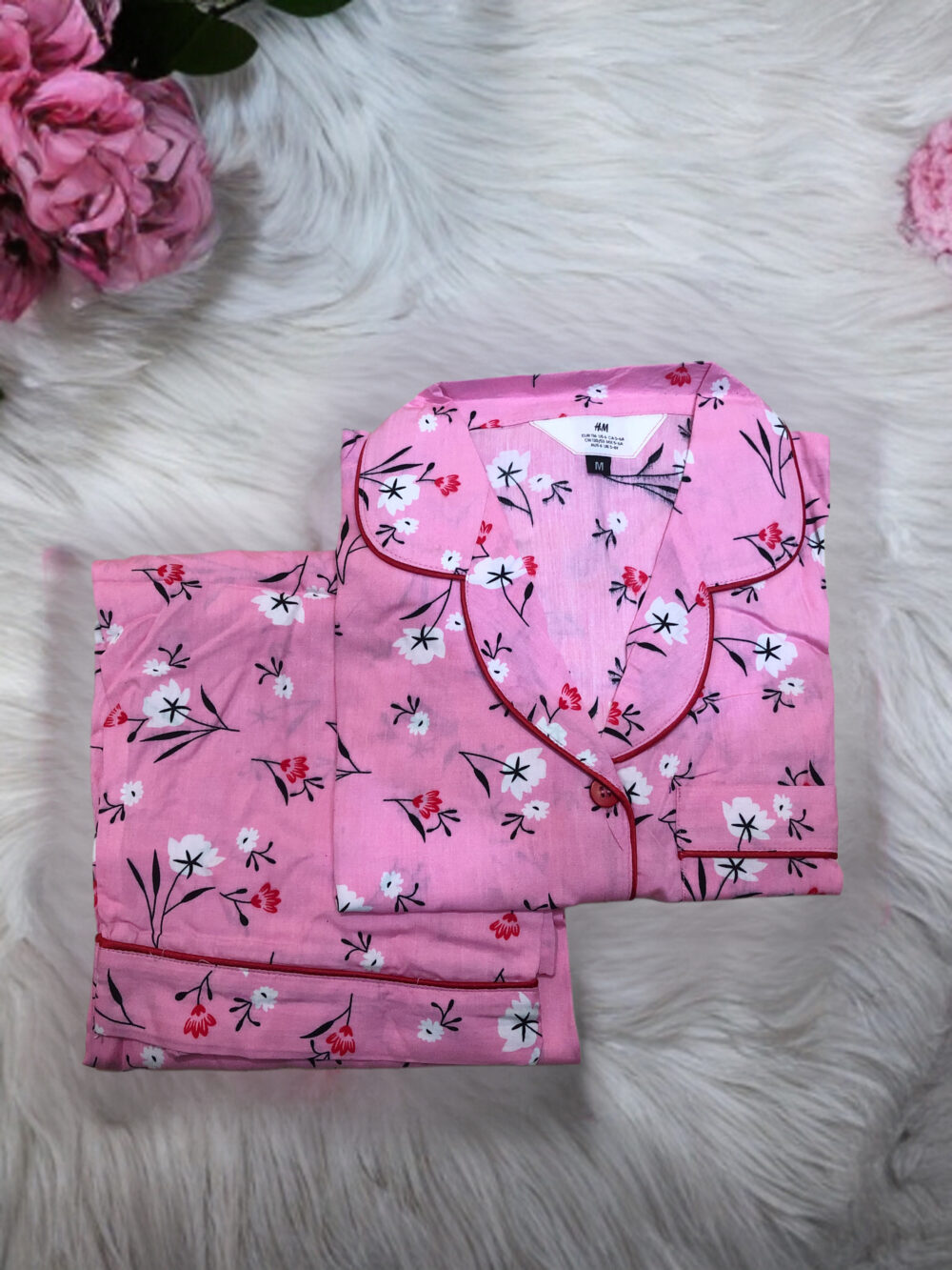 TC-0009 Women’s two piece linen night wear / pajamas suit - Image 4