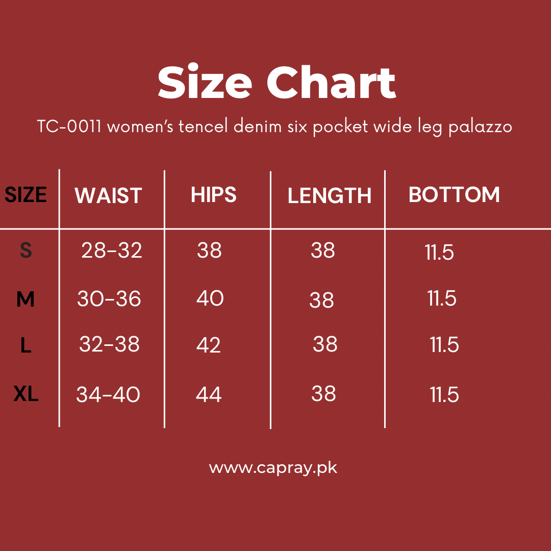 TC-0011 women’s tencel denim six pocket wide leg palazzo - Image 3