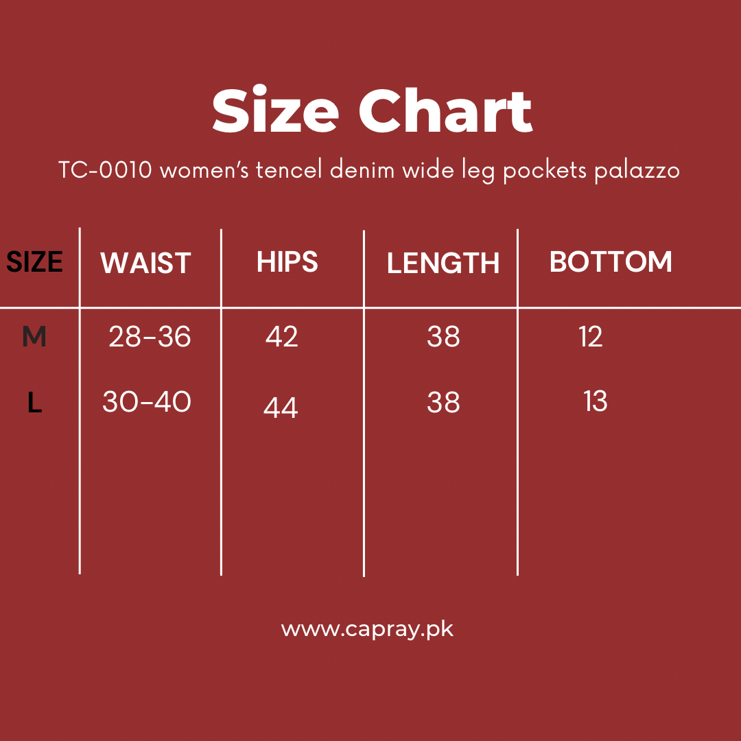 TC-0010 women’s tencel denim wide leg pockets palazzo - Image 4