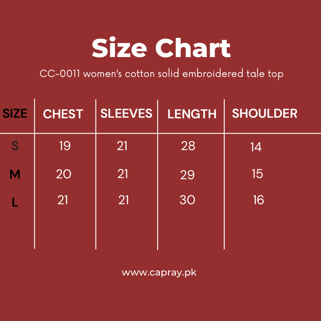 CC-0011 women’s cotton solid embroidered tale top - Image 3